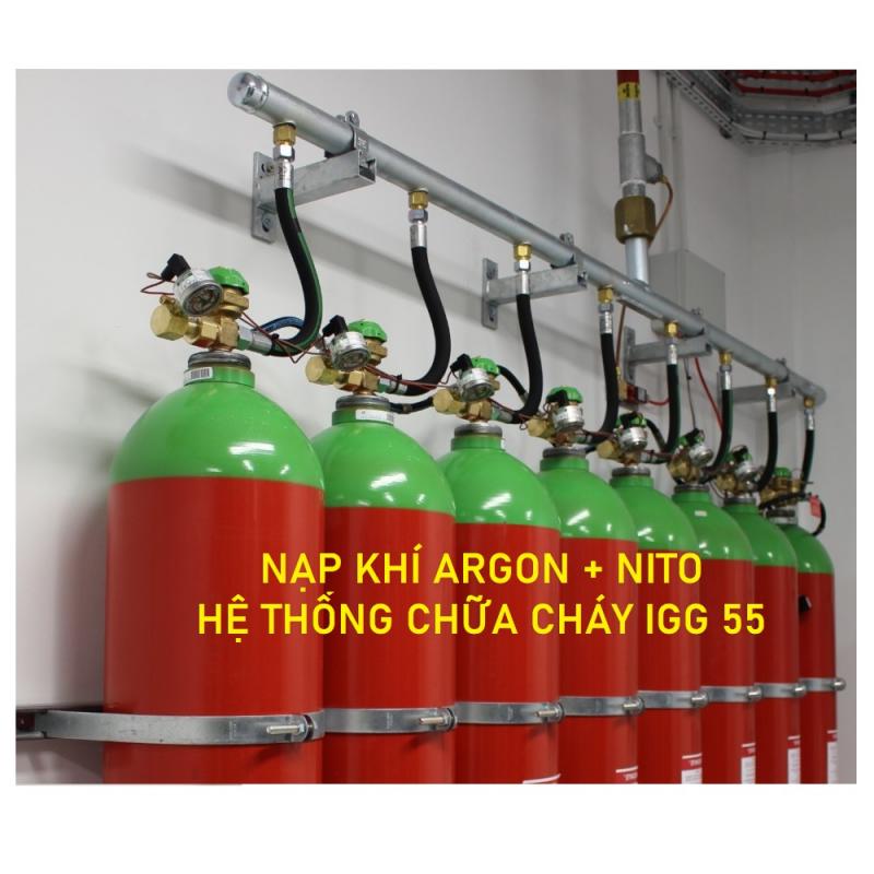 Khí hỗn hợp IG-55 Ar+N2 chai 80-83Lít 200bar.